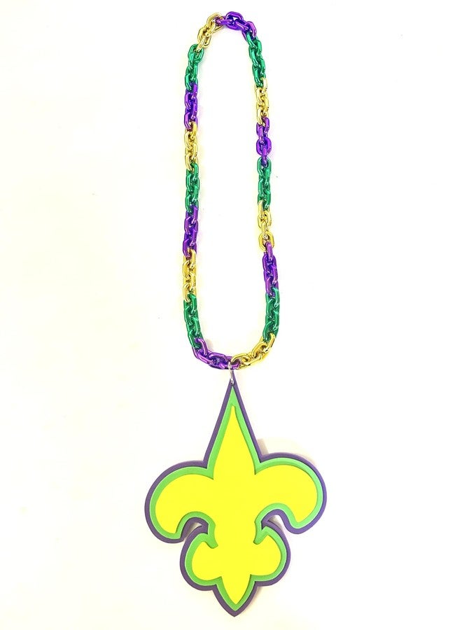 GZYSSL Mardi Gras Beads Necklaces Jumbo Purple Green Gold Pendant Chain Mardi Gras Throw Beads Party Parade Decorations - Image 4